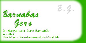 barnabas gers business card